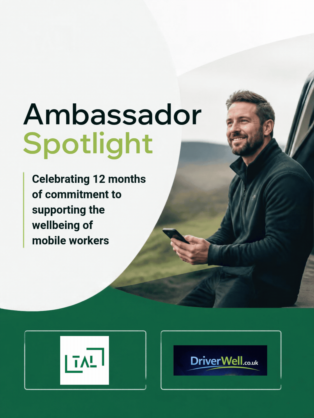 TAL Services and DriverWell partnership announcement graphic.